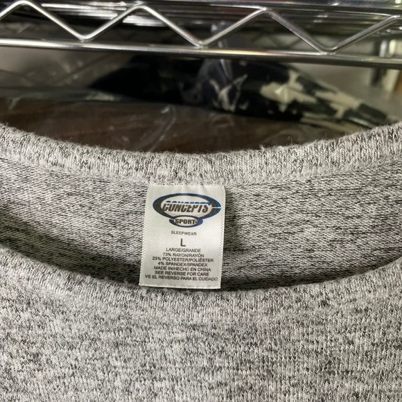 Concepts Sports UM Miami Hurricanes Canes Sleepwear PJs Set Heathered Gray Large - Picture 5 of 10